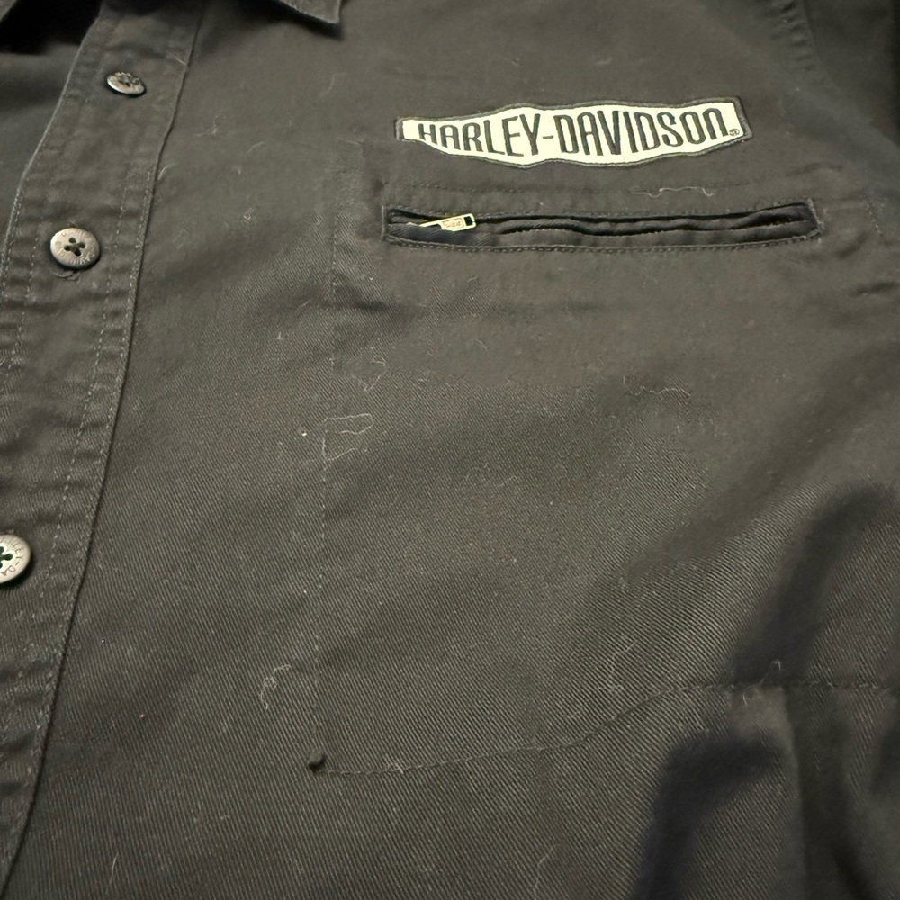 Harley-Davidson Mechanic Shirt Men’s XL Black Embroidered Short Sleeve - Picture 6 of 10